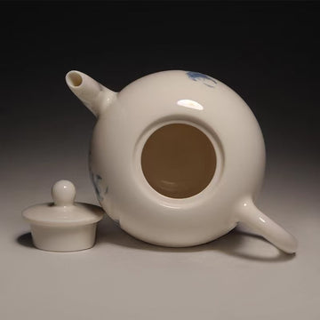 Hand Drawn Blue Orange Flowers Teapot 200ml